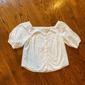 Lauren Ralph Lauren White Eyelet Off-Shoulder Blouse - Size XL